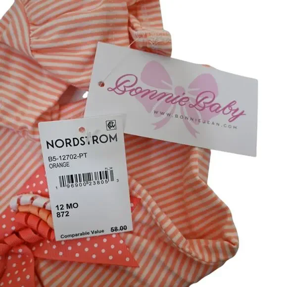 Bonnie Baby Pumpkin Appliqué Top & Leggings Set 12 Month NEW - Picture 9 of 10